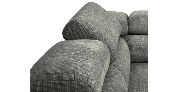 ECKSOFA  in Flachgewebe Dunkelgrau  224/282 cm  - Chromfarben/Dunkelgrau, KONVENTIONELL, Textil/Metall (224/282cm) - Hom`in