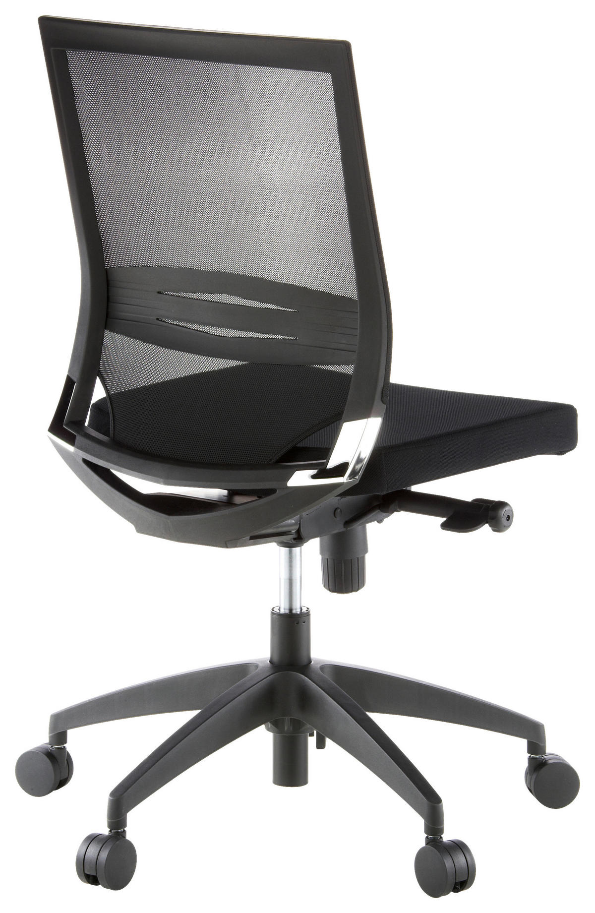 OTOČNÁ ŽIDLE, síťovina, plochá tkanina, černá - černá, Moderní, textil/plast (49/108/44cm) - MID.YOU