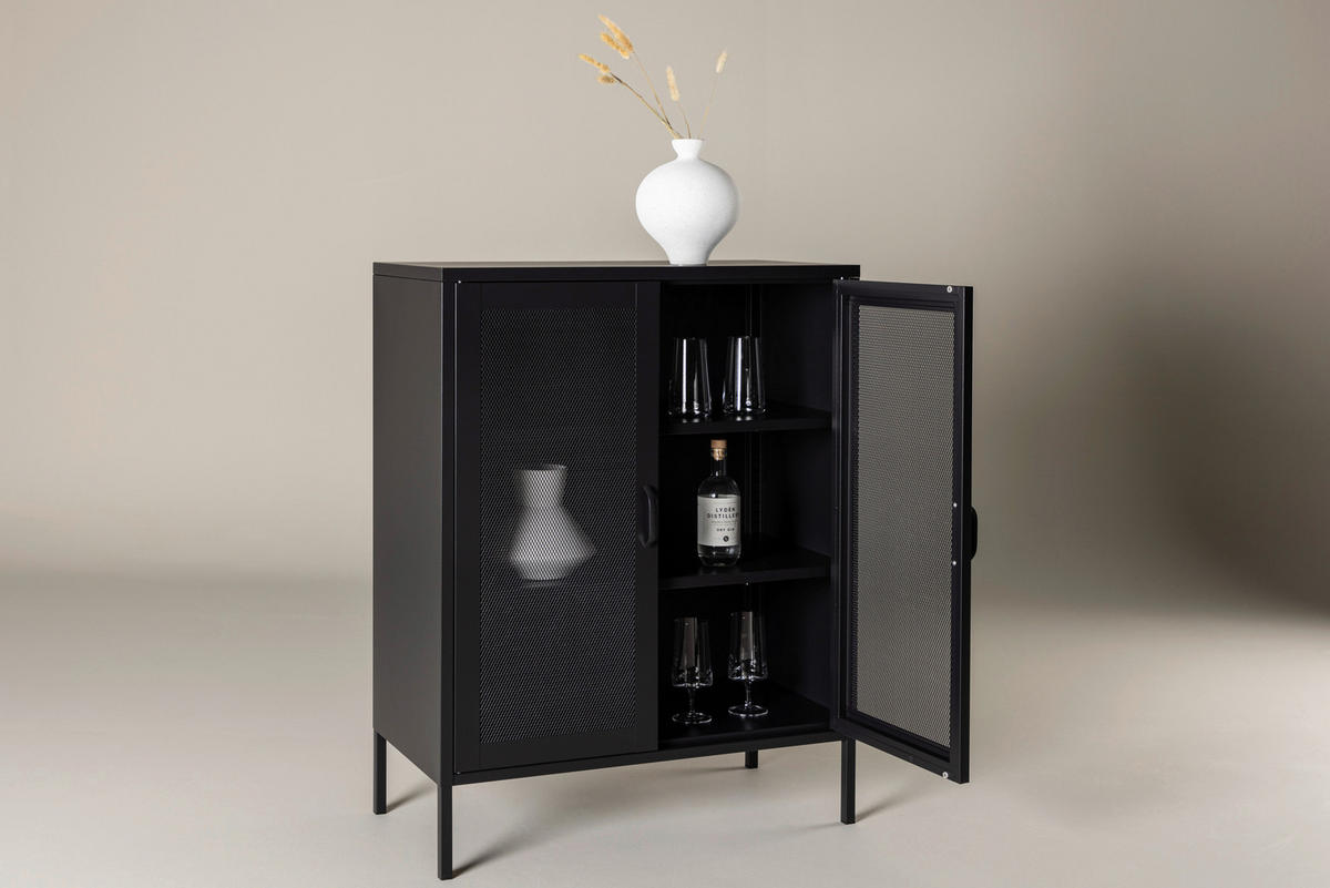 SIDEBOARD  in 80/101.5/40 cm  - Schwarz, Design, Metall (80/101.5/40cm) - Livetastic