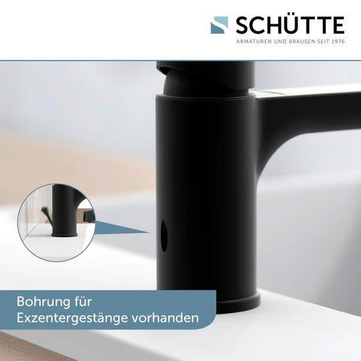 WASCHTISCHARMATUR 44106  - Schwarz, KONVENTIONELL, Metall (5,0/13,0/14,5cm) - Schütte