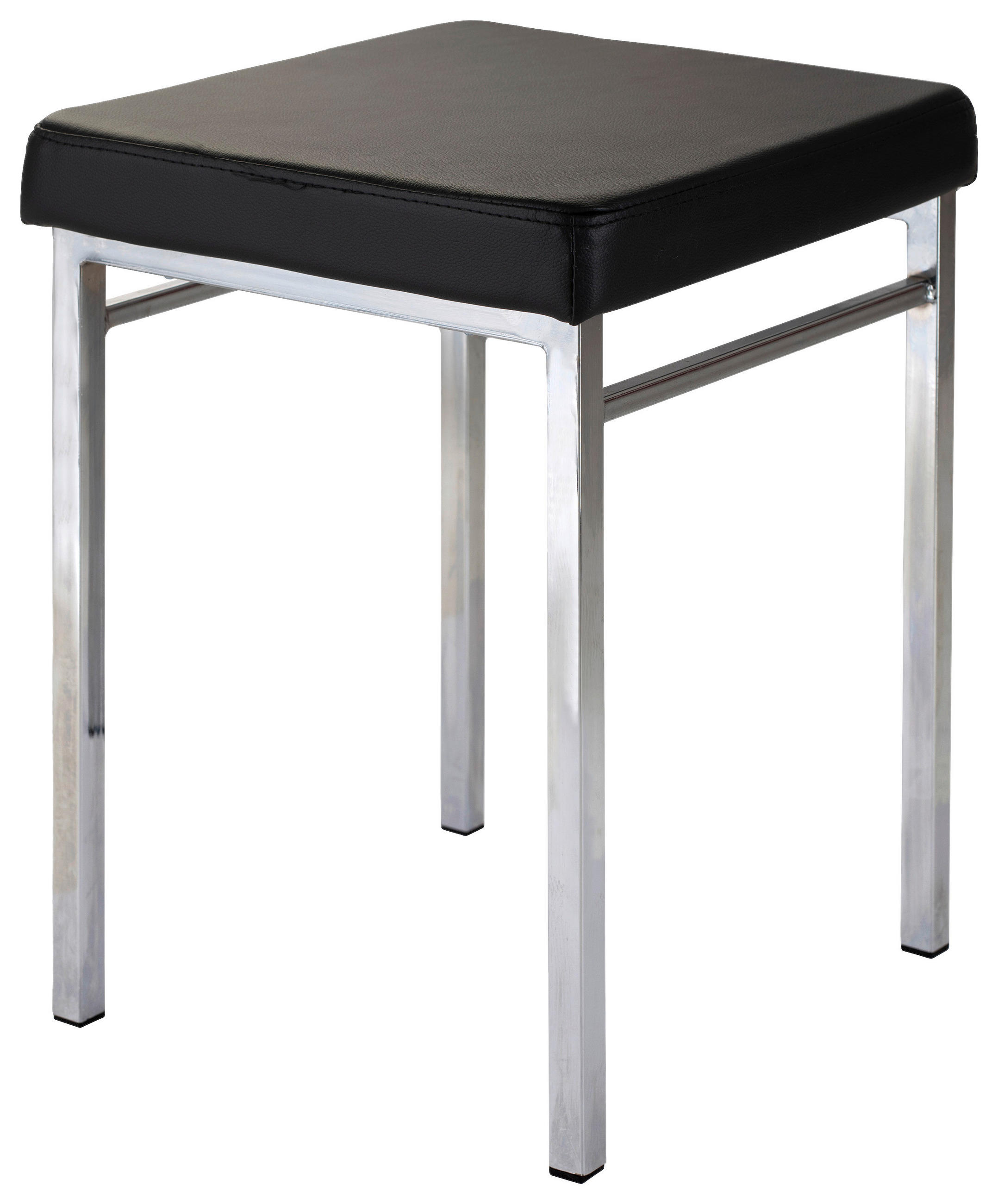 BADHOCKER - Chromfarben/Schwarz, Design, Textil/Metall (36/47/34cm)