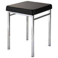 BADHOCKER - Chromfarben/Schwarz, Design, Textil/Metall (36/47/34cm)