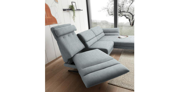 ECKSOFA  in Flachgewebe Hellblau  279-327/176-217 cm  - Schwarz/Hellblau, Design, Textil/Metall (279-327/176-217cm) - Dieter Knoll