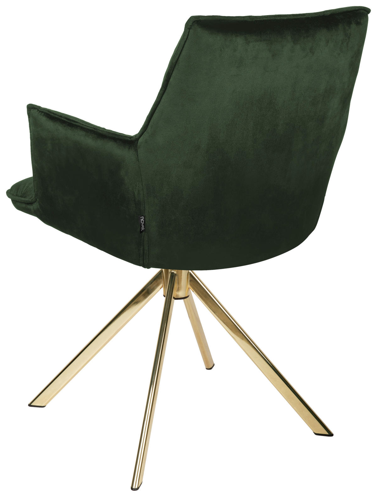 ARMLEHNSTUHL  in Edelstahl Samt  - Goldfarben/Grün, Design, Textil/Metall (59/89,5/63cm) - Novel
