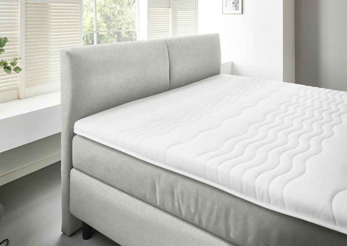BOXSPRINGBETT 200/200 cm  in Beige  - Beige/Schwarz, MODERN, Kunststoff/Textil (200/200cm) - Beldomo - Sleep