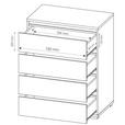 KOMMODE , 80/103/48 cm, 4 Schublade(n)  - Silberfarben/Weiß, Design, Holzwerkstoff/Kunststoff (80/103/48cm) - Carryhome
