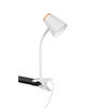LED-KLEMMLEUCHTE - Weiss/Braun, Basics, Kunststoff/Metall (33/9,5/32cm)