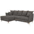 ECKSOFA in Chenille Grau  - Eichefarben/Grau, KONVENTIONELL, Holz/Textil (284/162cm) - Carryhome