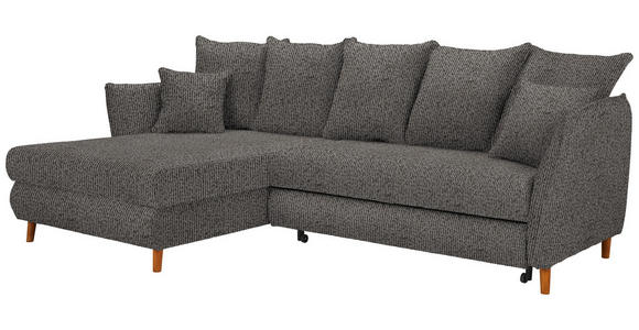 ECKSOFA in Bouclé Grau  - Eichefarben/Grau, KONVENTIONELL, Holz/Textil (284/162cm) - Carryhome