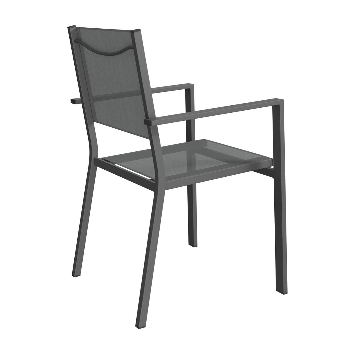 STAPELSESSEL Aluminium Anthrazit, Grau  - Anthrazit/Grau, Design, Textil/Metall (57/88/58cm) - Ambia Garden