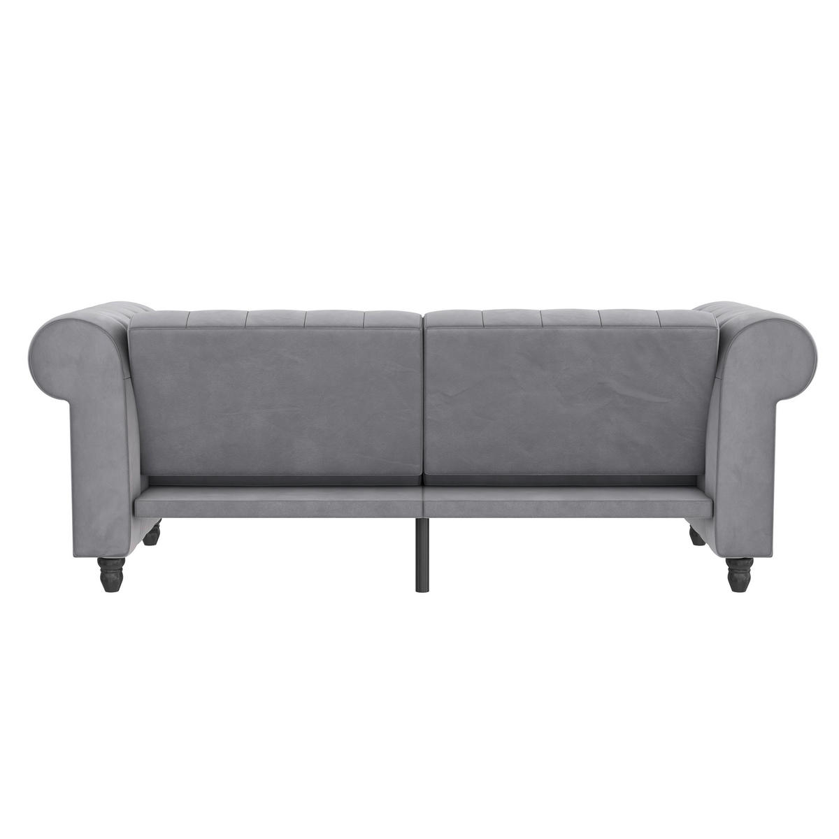 SCHLAFSOFA FIRENZE in Velours Hellgrau Vintage, Skandinavisch, Modern  - Hellgrau/Schwarz, Basics, Holz/Textil (236/83/87cm) - Livetastic
