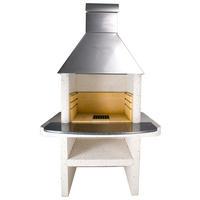 HOLZKOHLEGRILL - Weiss, Design, Stein (104/202/112cm) - Nouvel