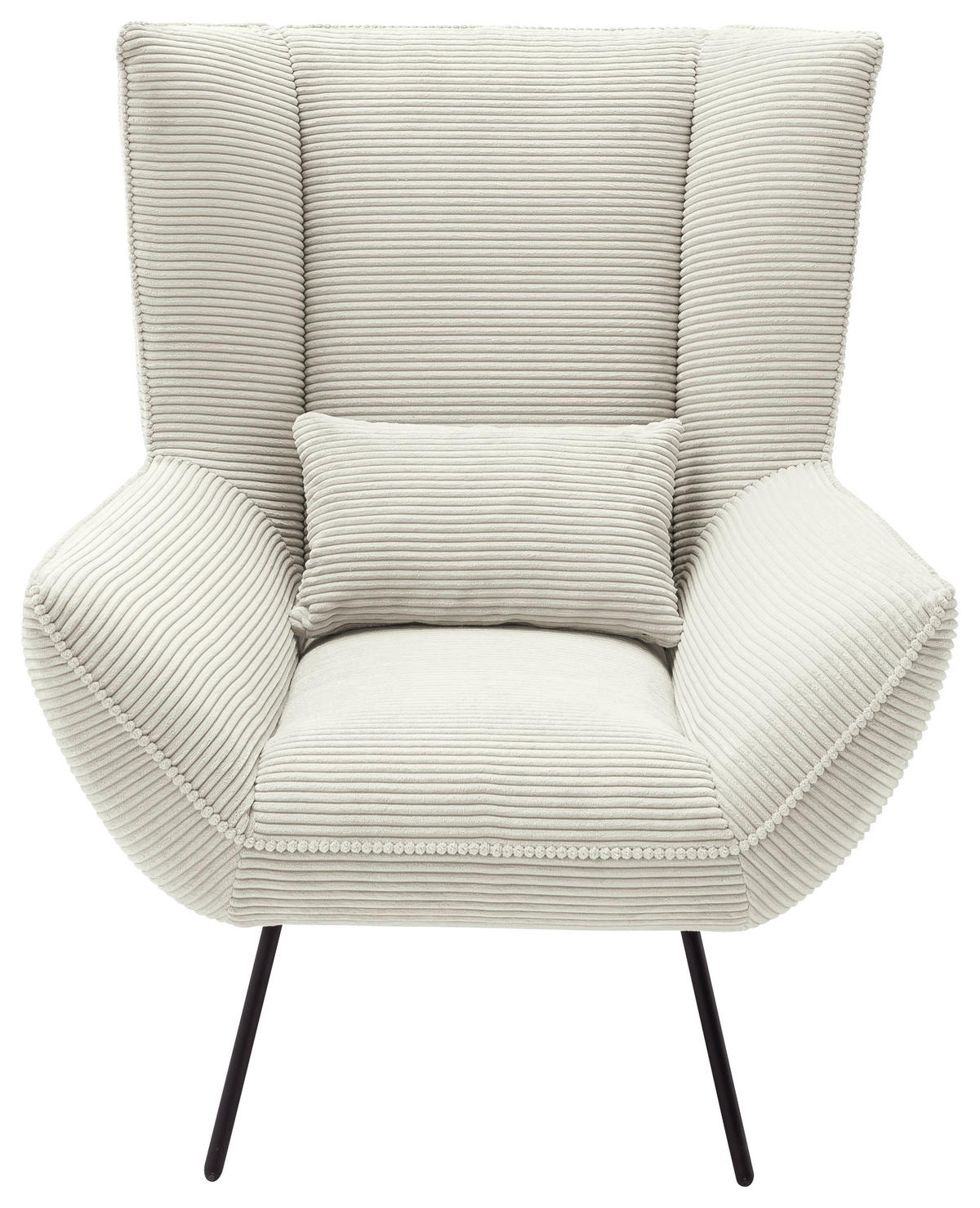 SESSEL in Cord Weiß  - Schwarz/Weiß, Design, Textil/Metall (90/112/94cm) - Pure Home Lifestyle