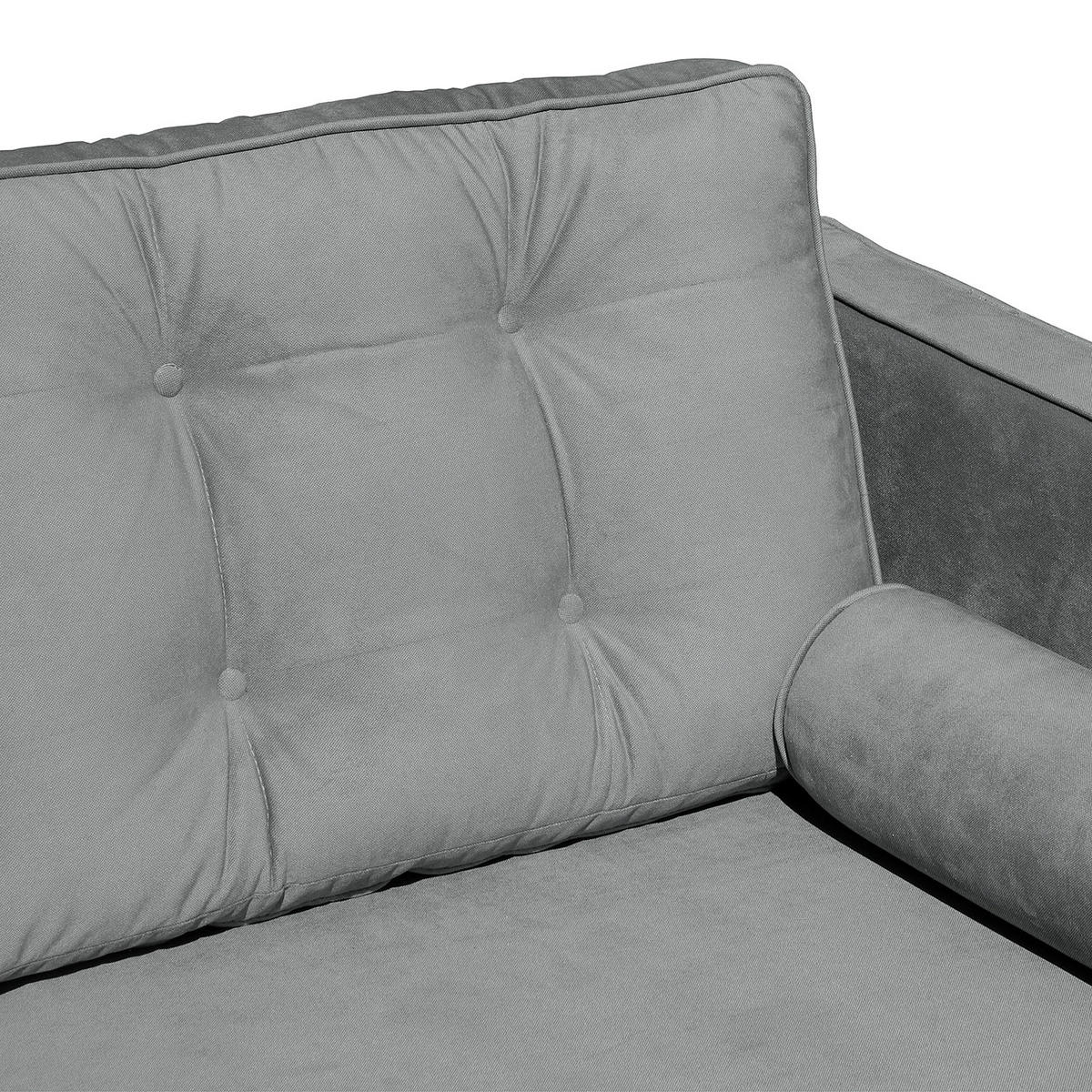 ECKSOFA Mikrofaser Anthrazit  - Anthrazit/Braun, Design, Holz/Textil (240/169cm) - P & B