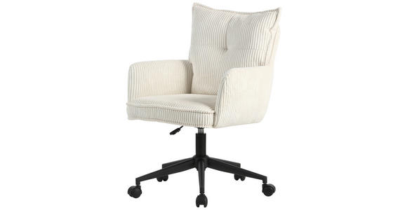 DREHSTUHL in Cord Creme, Schwarz - Creme/Schwarz, Design, Kunststoff/Textil (58/84,5-92/64cm) - Carryhome