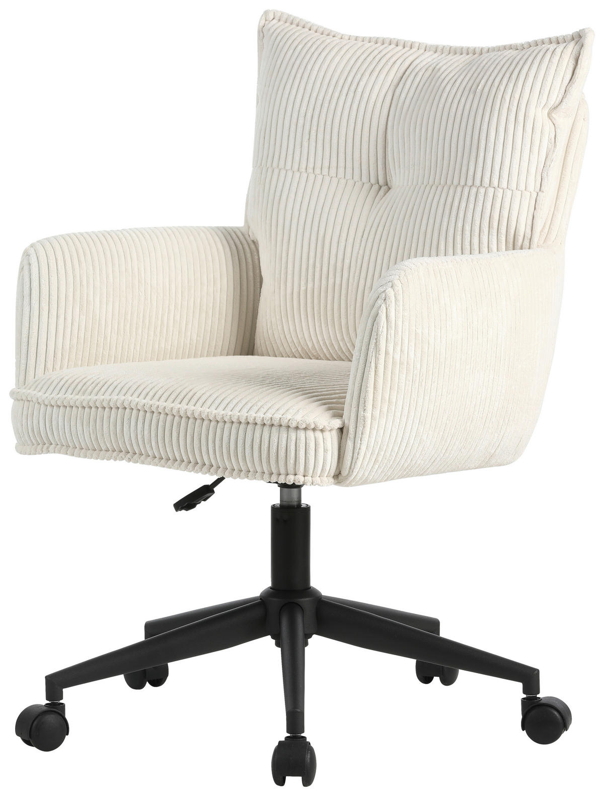 VRTLJIVI STOL kovina, tekstil krem barve, črna  - črna/krem barve, Design, kovina/umetna masa (58/84,5-92/64cm) - Carryhome