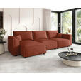 ECKSOFA Terracotta Webstoff Zierkissen, Rückenkissen, Rücken echt  - Terracotta/Schwarz, MODERN, Kunststoff/Textil (153/350cm) - Xora
