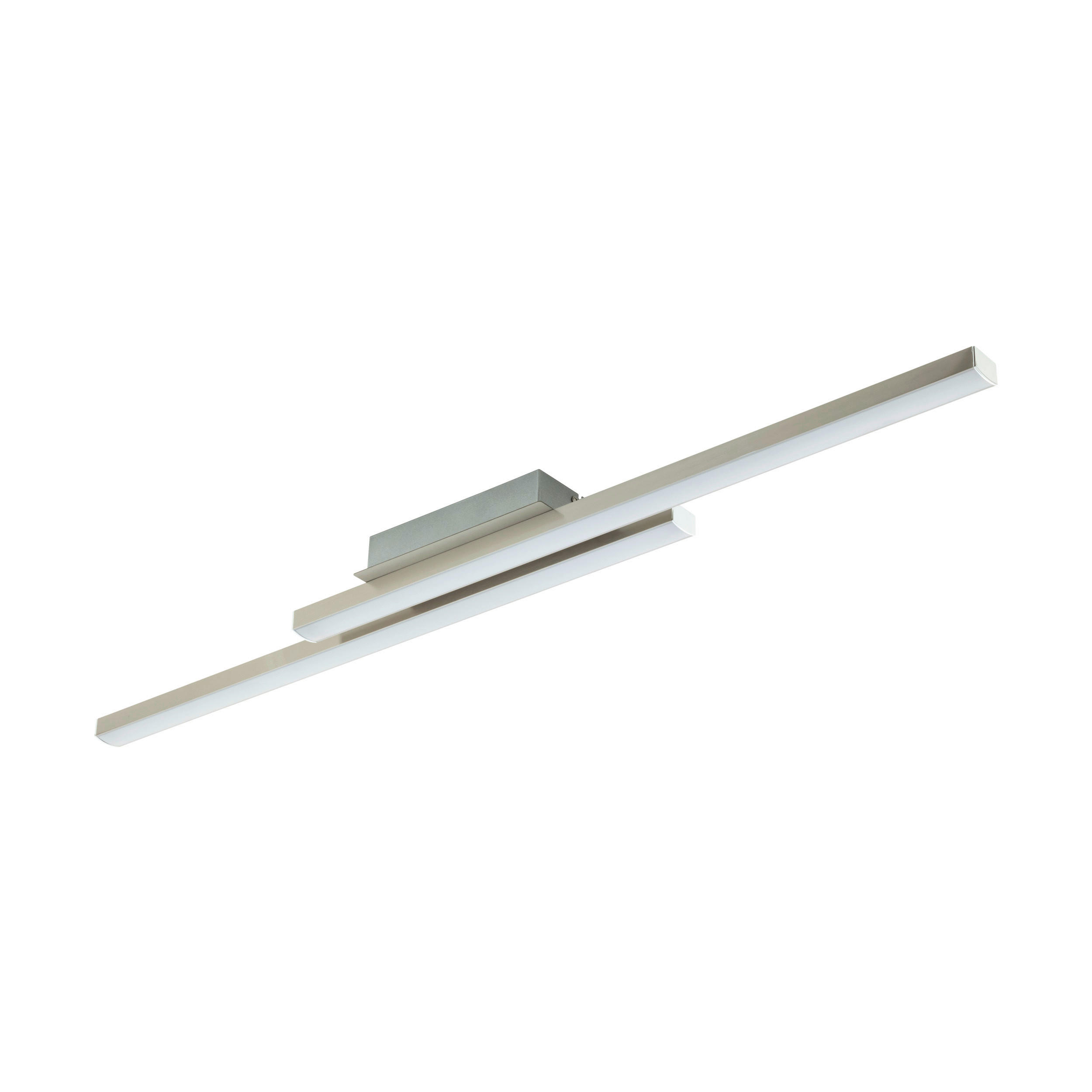 LED-DECKENLEUCHTE 105,5/12/6,5 cm    - Weiß/Nickelfarben, Design, Kunststoff/Metall (105,5/12/6,5cm) - Eglo