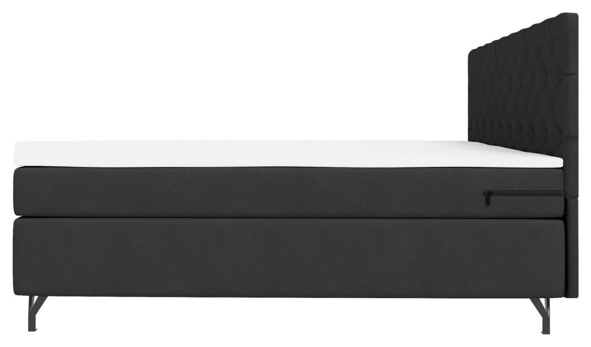 BOXSPRINGBETT 180/200 cm  in Anthrazit  - Anthrazit/Schwarz, Konventionell, Textil/Metall (180/200cm) - Carryhome