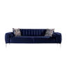 3-SITZER-SOFA in Samt Dunkelblau  - Alufarben/Dunkelblau, Design, Kunststoff/Textil (236/77/87cm) - Livetastic