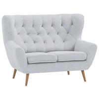 2-SITZER-SOFA  in Webstoff Hellgrau  - Eichefarben/Beige, Design, Holz/Holzwerkstoff (138/104/92cm) - Stylife