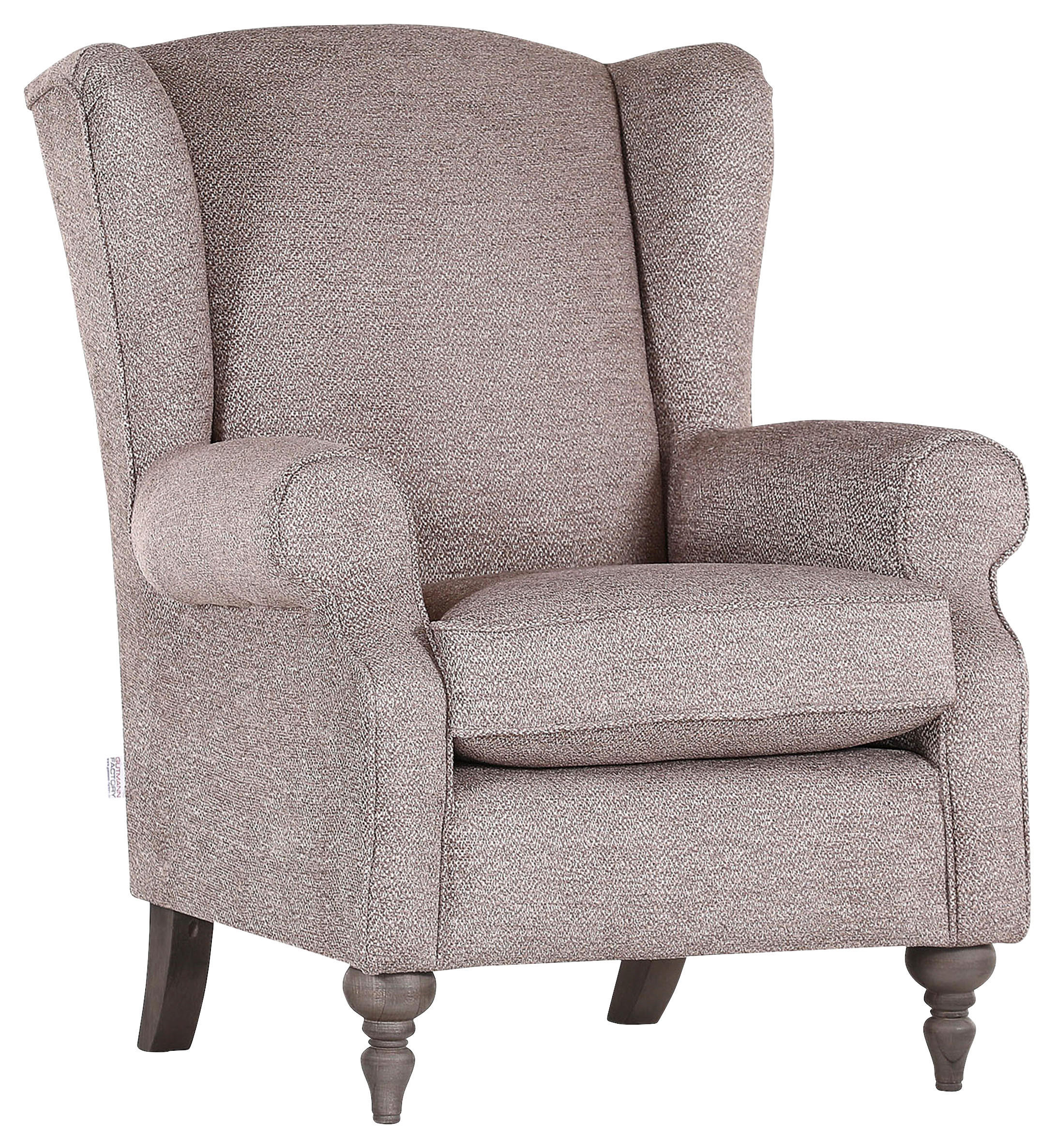 OHRENSESSEL Chenille Braun  - Braun/Grau, KONVENTIONELL, Holz/Textil (83/102/87cm) - Carryhome