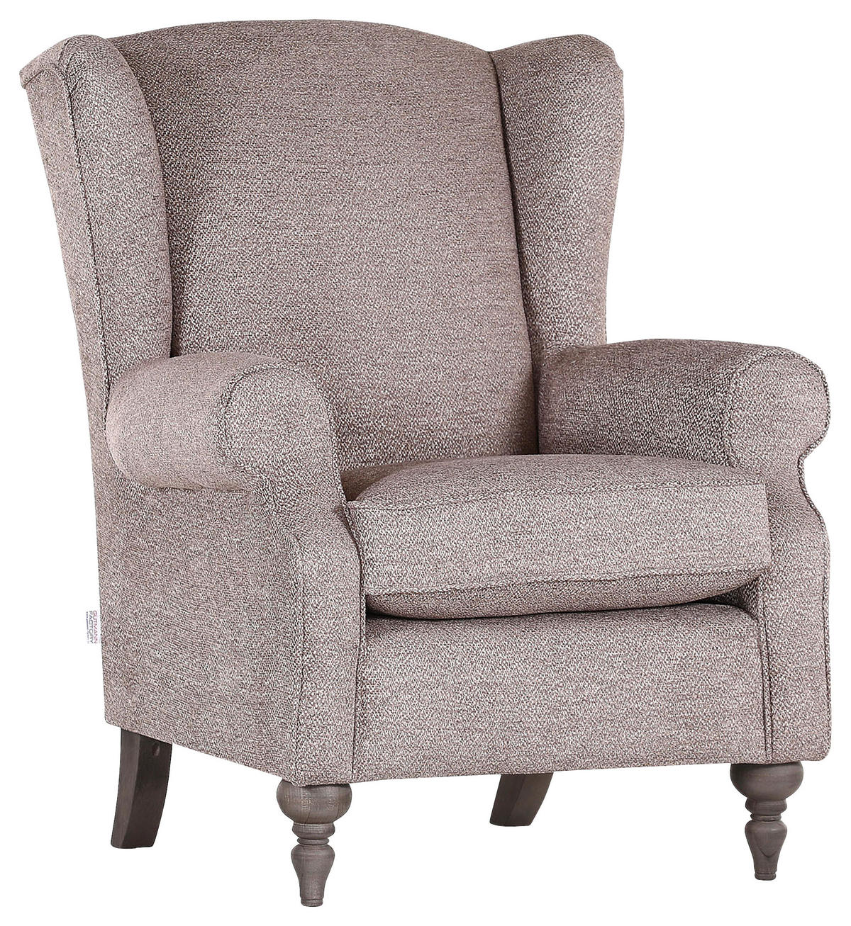 OHRENSESSEL Chenille Braun  - Braun/Grau, KONVENTIONELL, Holz/Textil (83/102/87cm) - Carryhome