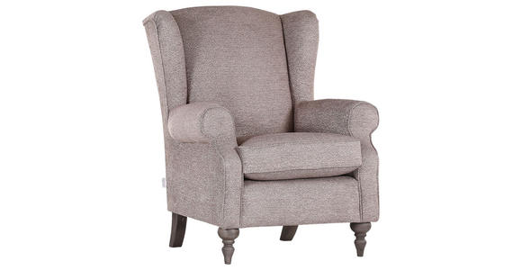 OHRENSESSEL Chenille Braun  - Braun/Grau, KONVENTIONELL, Holz/Textil (83/102/87cm) - Carryhome