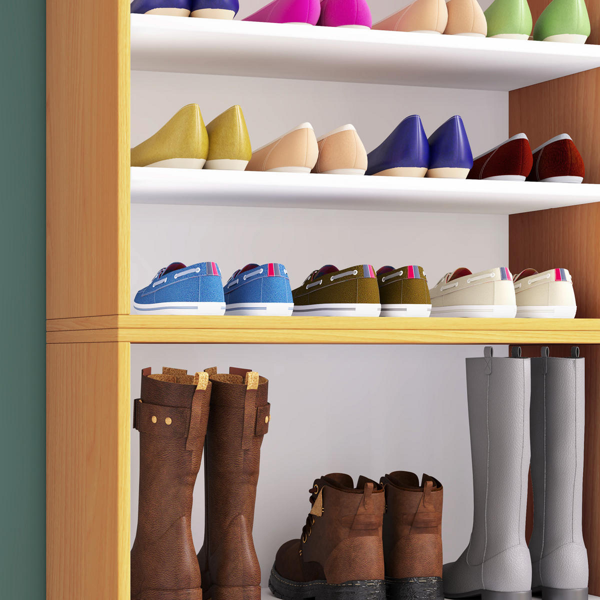 SCHUHREGAL 70/183/37 cm  - Buchefarben/Schwarz, Konventionell, Holzwerkstoff/Kunststoff (70/183/37cm) - MID.YOU