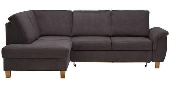 ECKSOFA in Flachgewebe Braun  - Eichefarben/Braun, Design, Holz/Textil (185/253cm) - Cantus