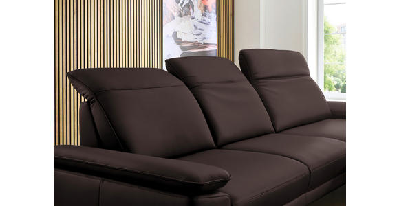 ECKSOFA in Echtleder Braun  - Schwarz/Braun, Design, Leder/Metall (332/193cm) - Dieter Knoll