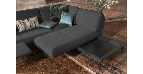 ECKSOFA in Flachgewebe, Struktur Grau  - Anthrazit/Grau, Design, Textil/Metall (254/230cm) - Ambiente