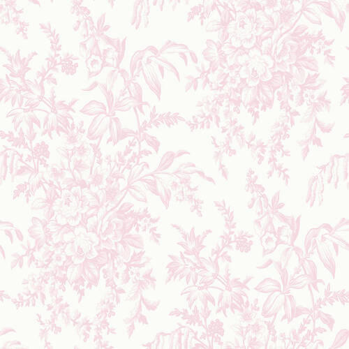 Xora Vliestapete Weiß, Pink 52x1000 cm