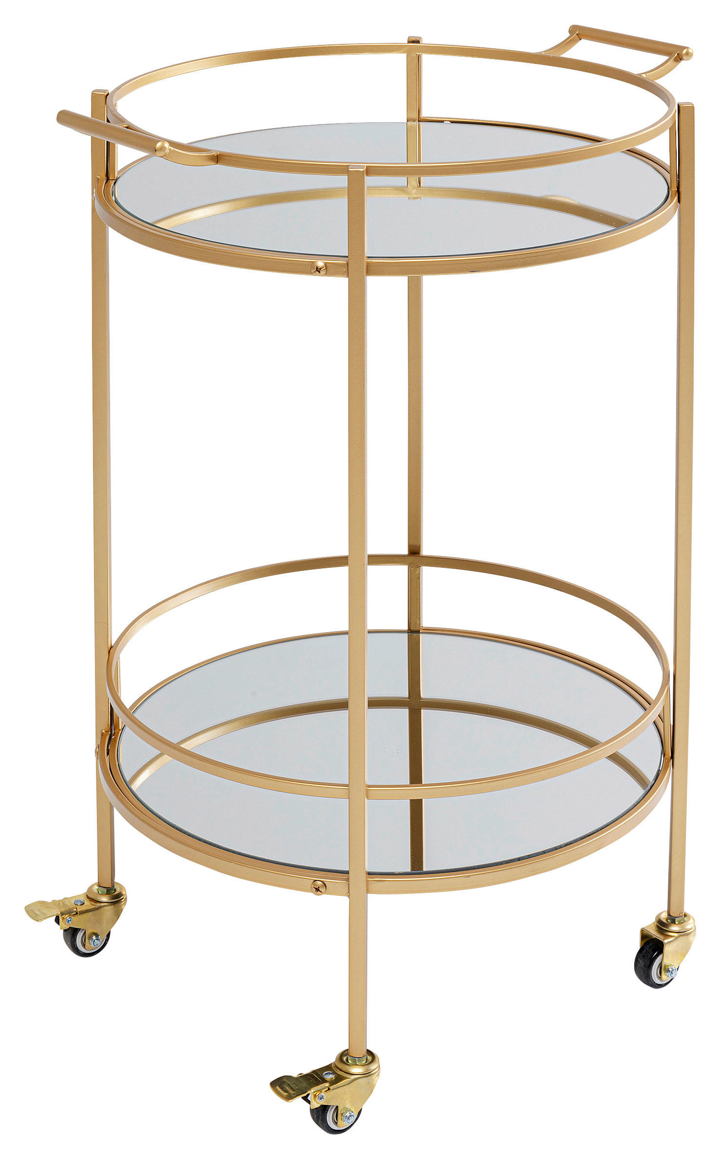 SERVIERWAGEN in Messingfarben  - Messingfarben, Design, Glas/Kunststoff (57/47,5/78cm) - Kare-Design