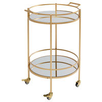 SERVIERWAGEN in Messingfarben  - Messingfarben, Design, Glas/Kunststoff (57/47,5/78cm) - Kare-Design