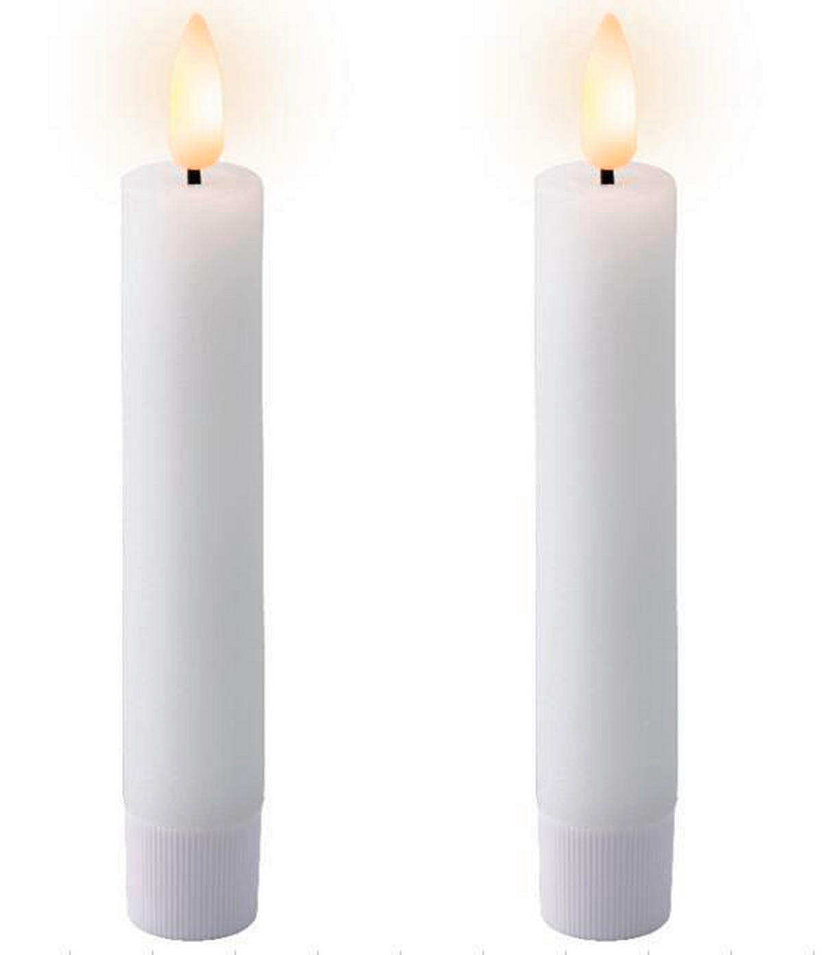 SVIEČKA S LED DIÓDOU  - biela, Basics, plast/prírodné materiály (2,2/14,5cm) - Ambia Home