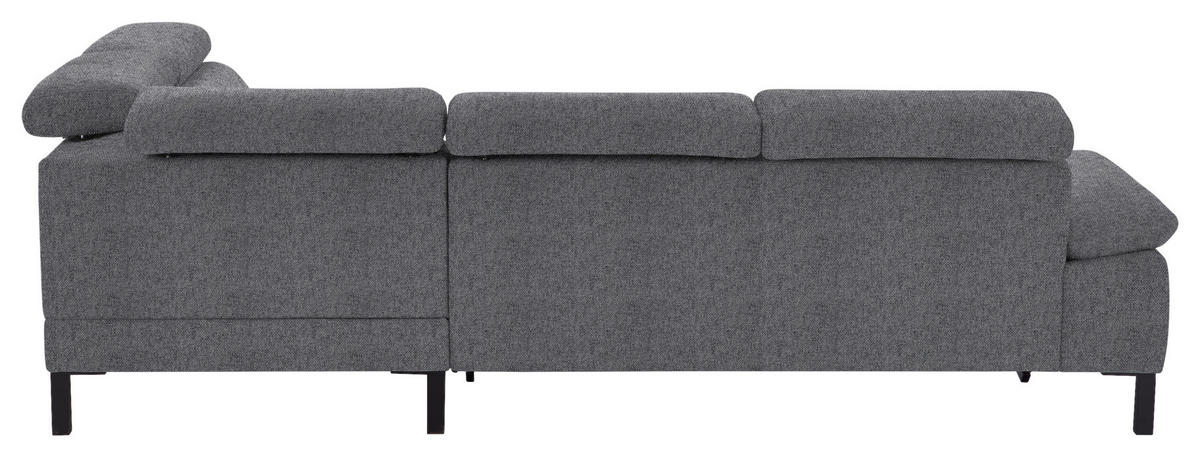 ECKSOFA in Flachgewebe Grau  - Schwarz/Grau, Design, Holzwerkstoff/Textil (272/217cm) - Pure Home Comfort