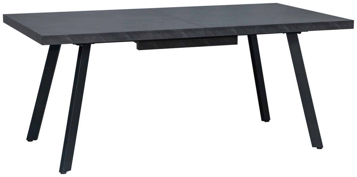 ESSTISCH Grau, Schwarz rechteckig  ausziehbar  - Schwarz/Grau, Design, Holzwerkstoff/Metall (180-240/100/76cm) - Carryhome