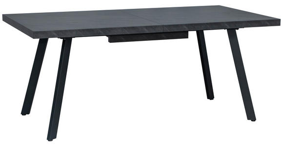 ESSTISCH 180-240/100/76 cm Nachbildung  Metall, Holzwerkstoff ausziehbar rechteckig Grau, Schwarz  - Schwarz/Grau, Design, Holzwerkstoff/Metall (180-240/100/76cm) - Carryhome