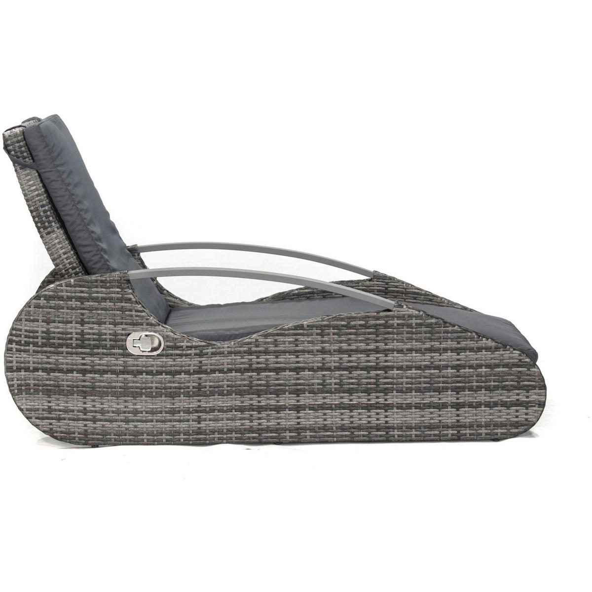 SONNENLIEGE 62,5/66,5/194,5 cm  - Dunkelgrau, MODERN, Kunststoff/Metall (62,5/66,5/194,5cm) - Gardenson