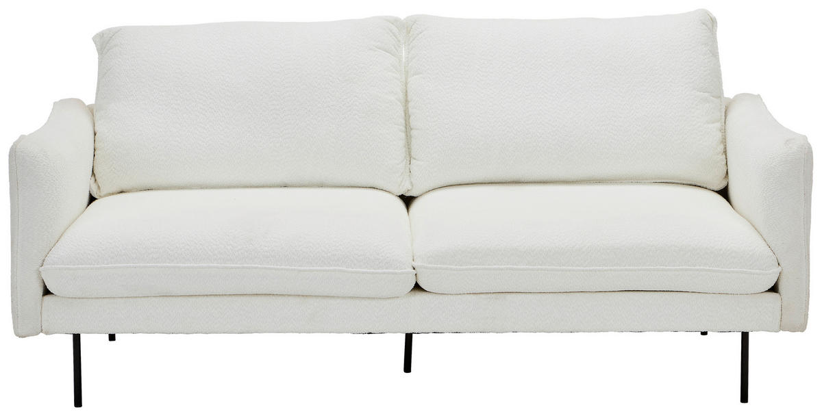 SOFA tekstil  bijela    - bijela/crna, Trend, tekstil/metal (198/90/85cm) - MID.YOU