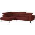 ECKSOFA in Chenille Rostfarben  205/280 cm  - Rostfarben/Schwarz, Design, Textil/Metall (205/280cm) - Xora