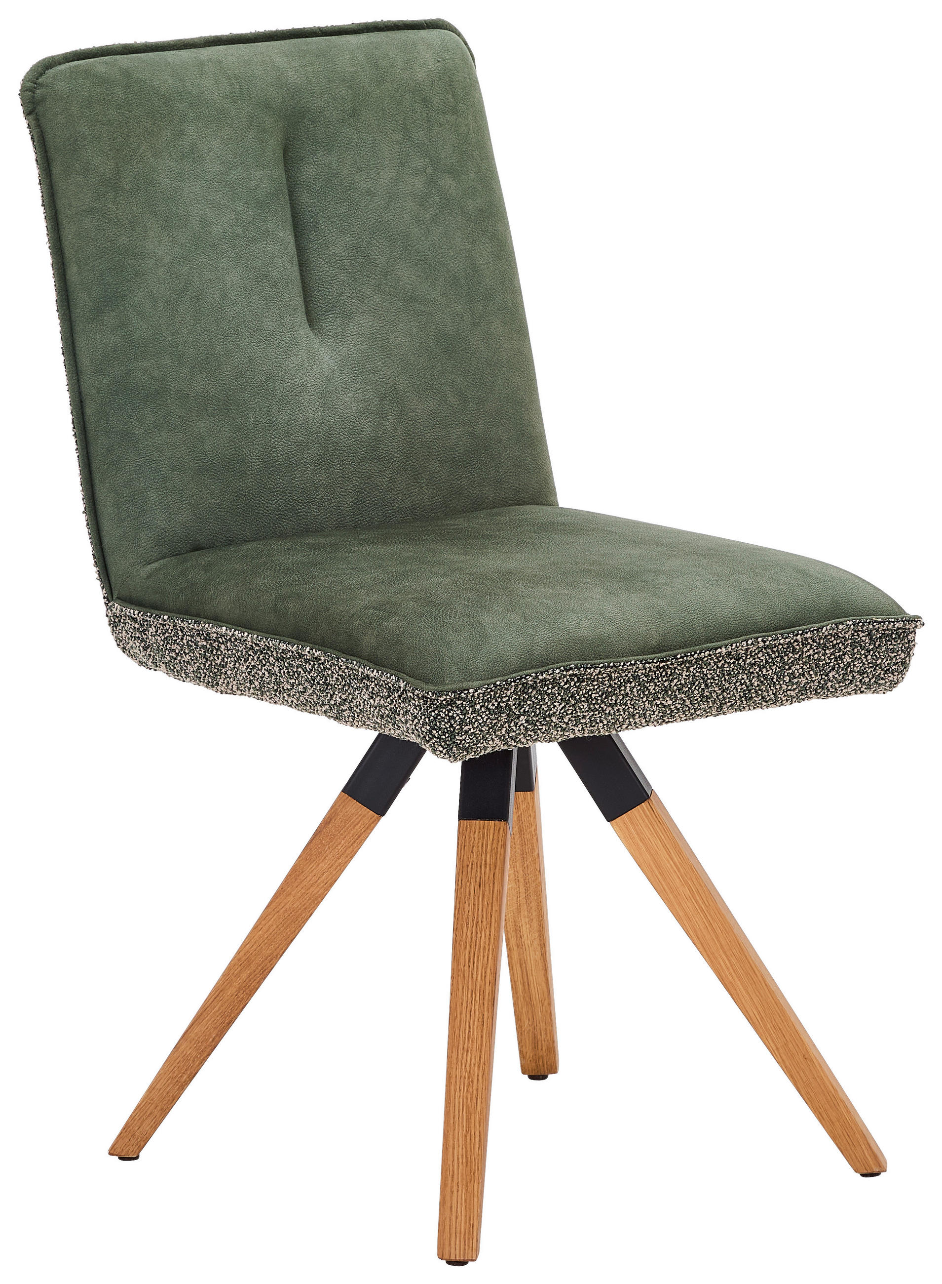 STUHL  Sitzfläche 360° drehbar Flachgewebe, Webstoff  Grün, Dunkelgrün  - Dunkelgrün/Grün, KONVENTIONELL, Holz/Textil (47/88/60cm) - Venda
