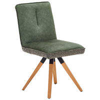 STUHL  Sitzfläche 360° drehbar Flachgewebe, Webstoff  Grün, Dunkelgrün  - Dunkelgrün/Grün, KONVENTIONELL, Holz/Textil (47/88/60cm) - Venda