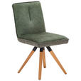 STUHL  Sitzfläche 360° drehbar Flachgewebe, Webstoff  Grün, Dunkelgrün  - Dunkelgrün/Grün, KONVENTIONELL, Holz/Textil (47/88/60cm) - Venda