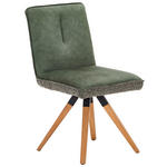 STUHL  Sitzfläche 360° drehbar Flachgewebe, Webstoff  Grün, Dunkelgrün  - Dunkelgrün/Grün, KONVENTIONELL, Holz/Textil (47/88/60cm) - Venda