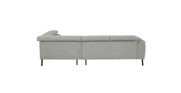 ECKSOFA in Chenille Alabasterfarben 280/205 cm - Alabasterfarben/Schwarz, Design, Textil/Metall (280/205cm) - Xora