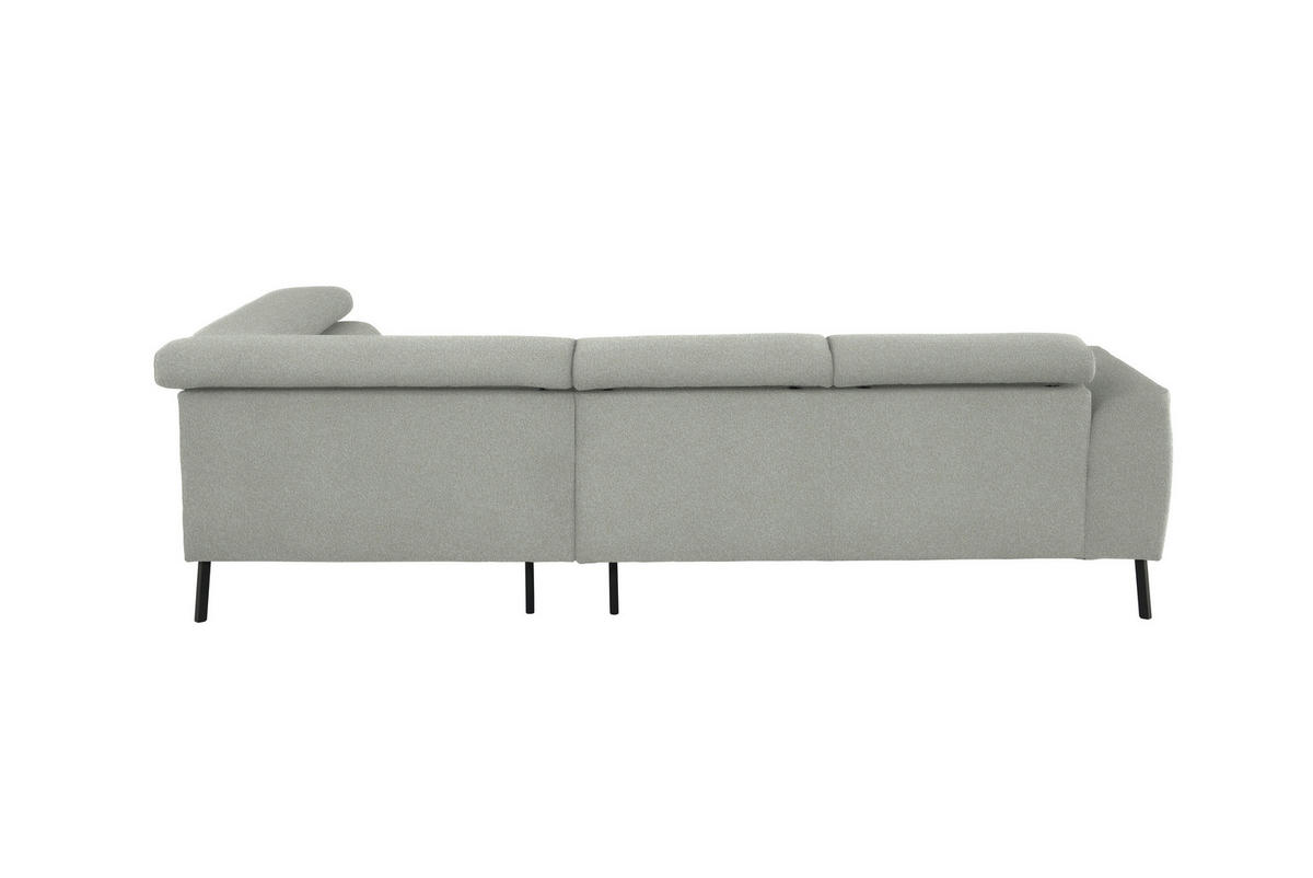ECKSOFA in Chenille Alabasterfarben  280/205 cm  - Alabasterfarben/Schwarz, Design, Textil/Metall (280/205cm) - Xora