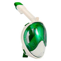 SCHNORCHEL-MASKE 1000 S/M - Weiß/Grün, Trend, Kunststoff
