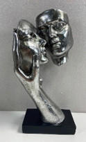 Sculptură - argintiu/negru, plastic (13/8,5/26cm)
